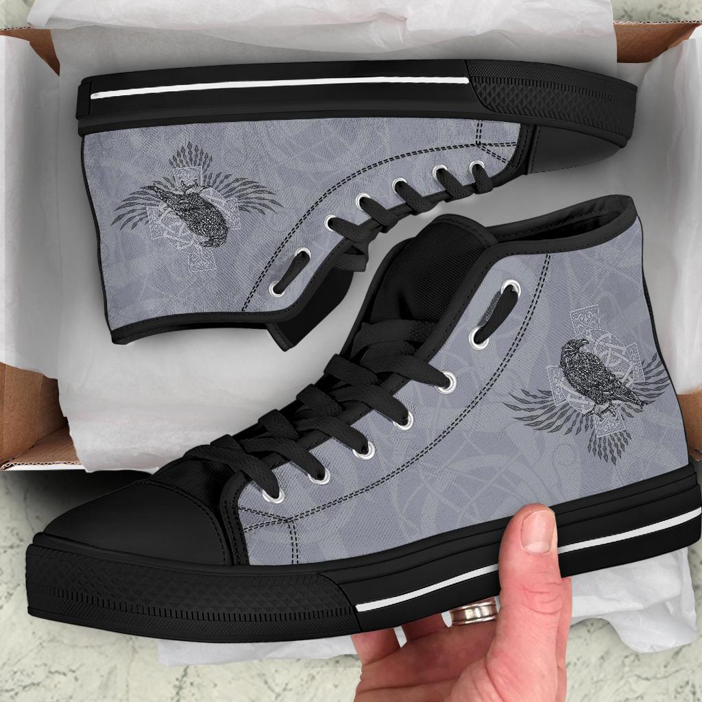 Viking High Top Shoes Odin's Celtic Raven Scandinavian Tattoo RLT12