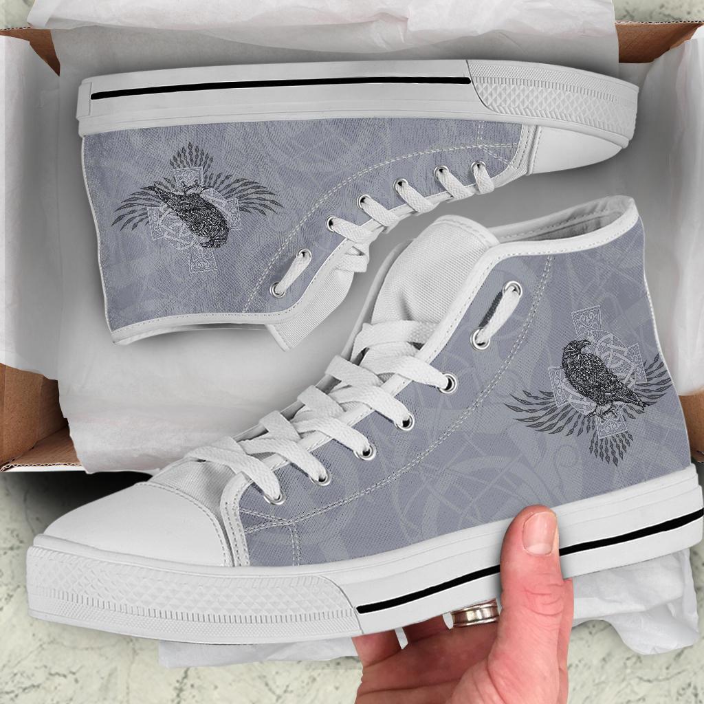 Viking High Top Shoes Odin's Celtic Raven Scandinavian Tattoo RLT12
