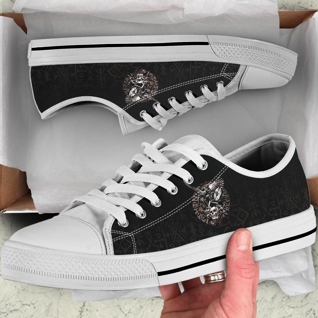 Viking Warrior Tattoo Odin Low Top Shoes RLT12