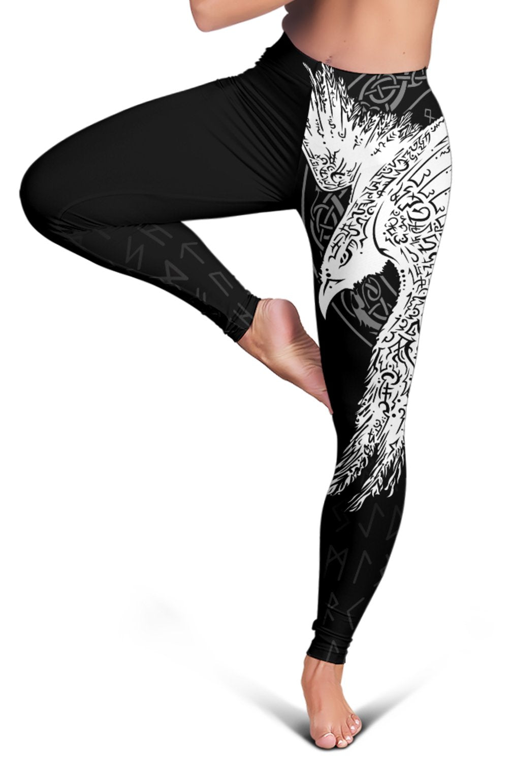 Custom Viking Leggings Mystical Raven Tattoo Special RLT12