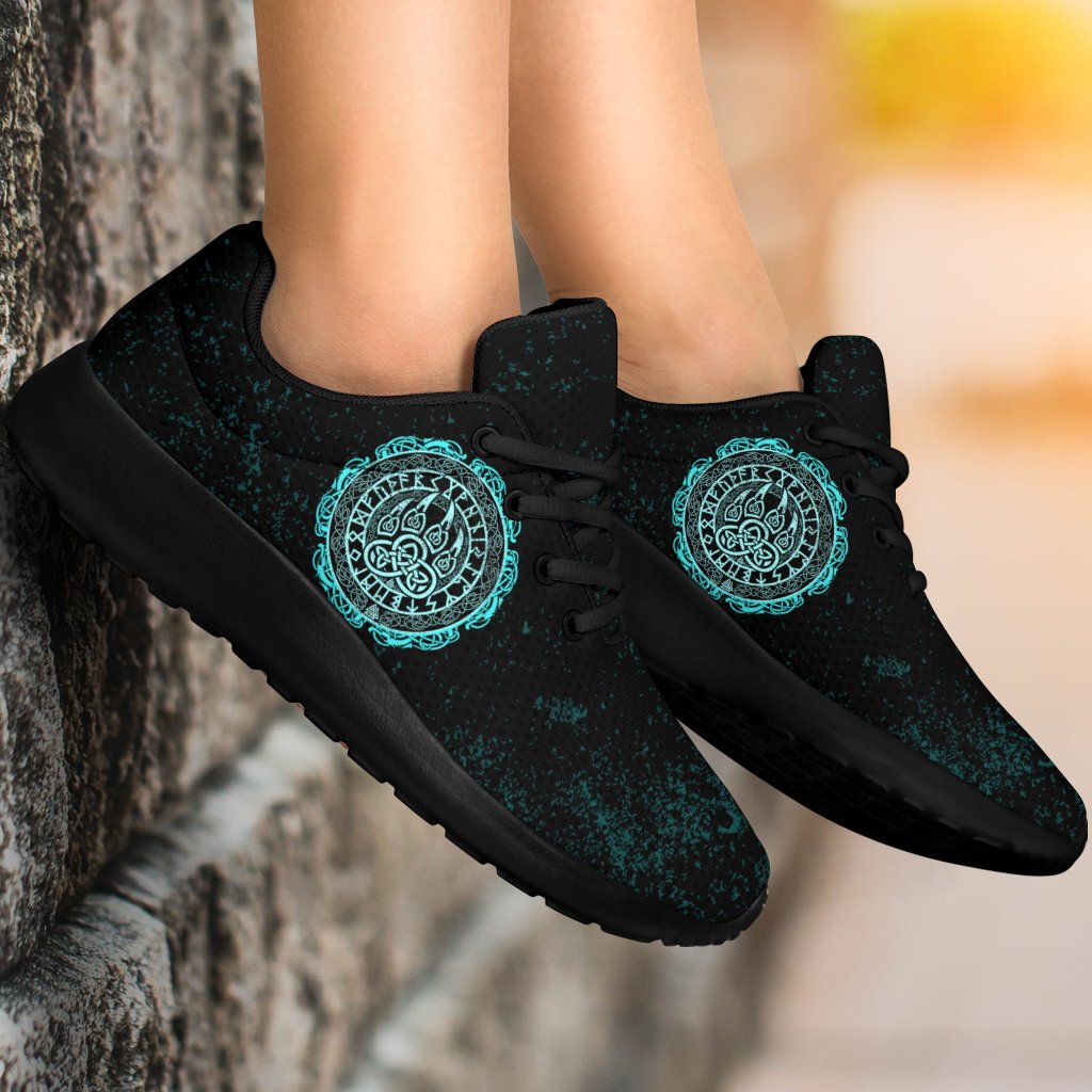 Viking Sport Sneakers - Viking Bear Claws Cyan Tattoo RLT12
