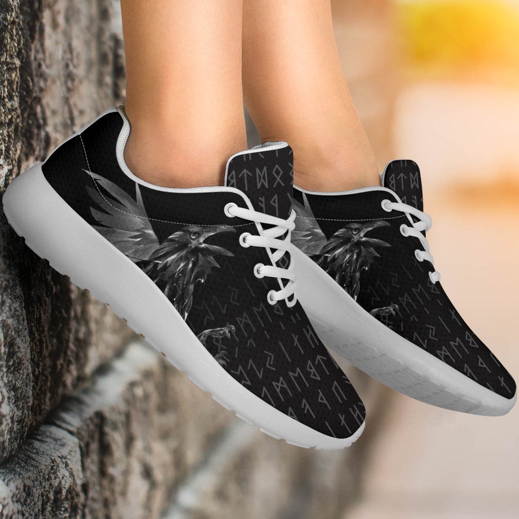 Viking Sporty Sneakers - The Raven Of Odin Rune RLT12