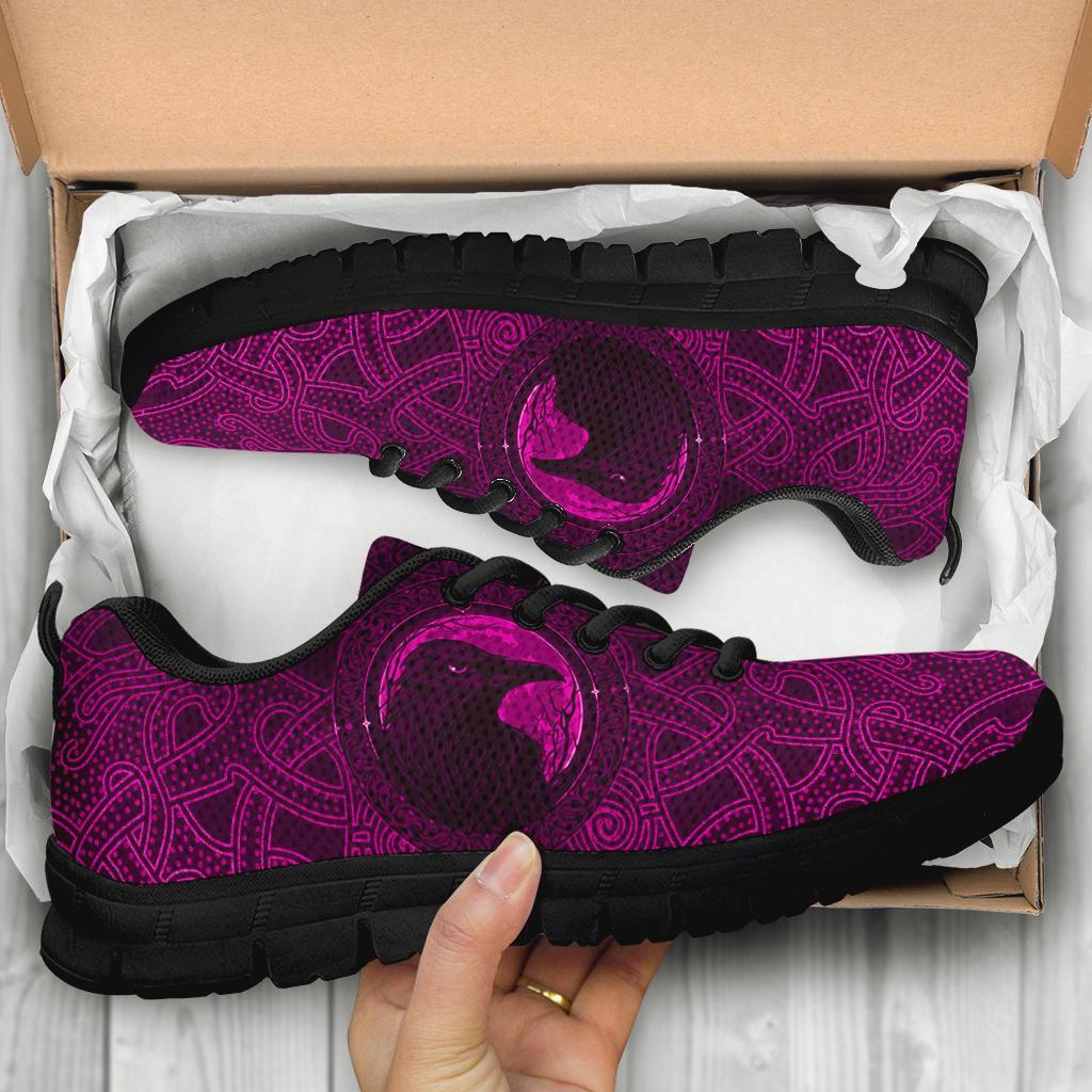 Viking Sneakers, Ethnic Odin Raven Pink RLT12