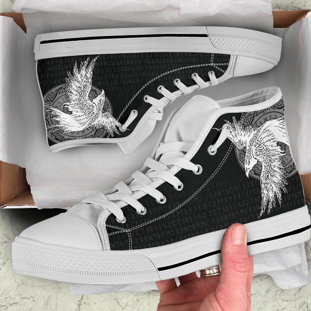 Viking High Top Shoes Mystical Raven Tattoo Special RLT12