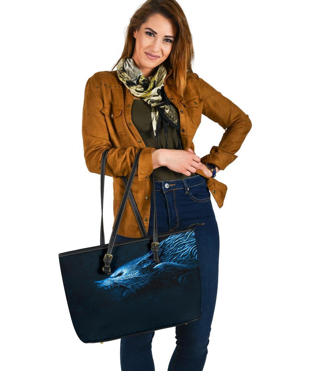 Viking Large Leather Tote, Fenrir Wolf RLT12