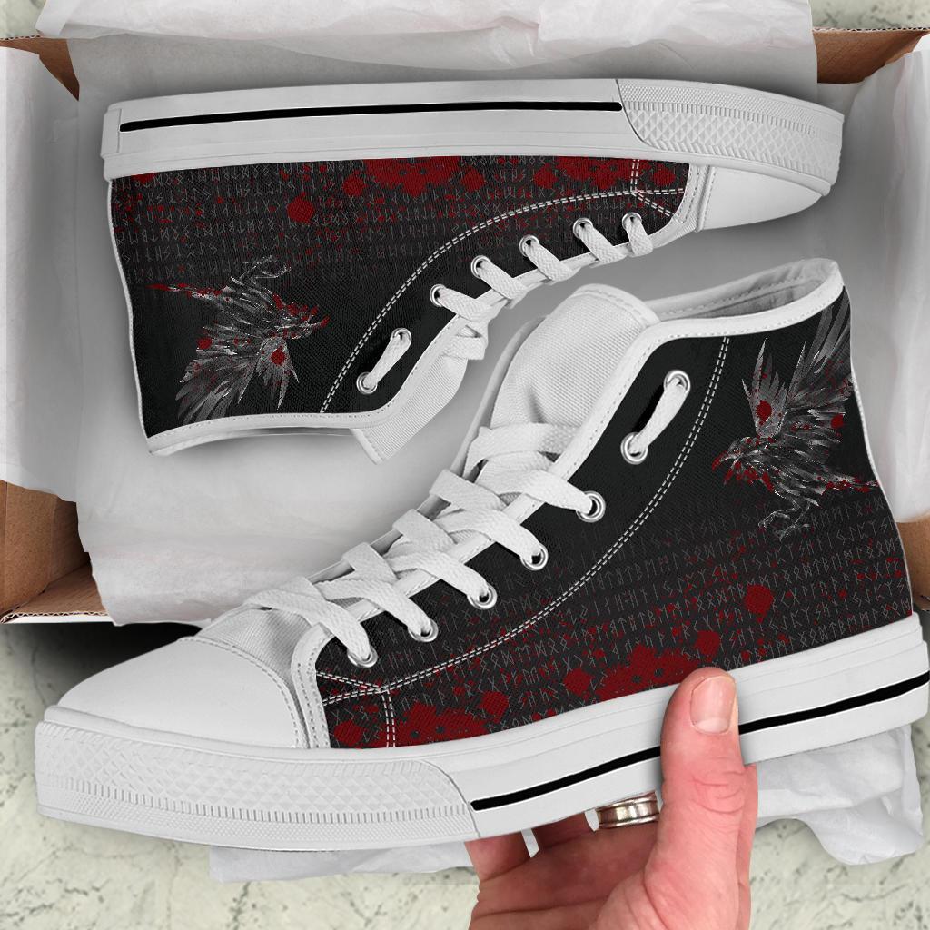 Viking High Top Shoes The Raven Of Odin Rune Blood RLT12