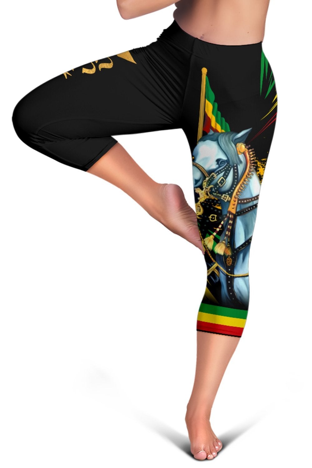 Ethiopia Emperor Haile Selassie Capris Leggings
