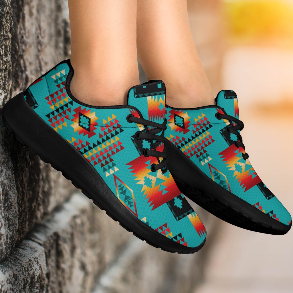 Blue Native Tribes Pattern Native American Sport Sneakers LT10