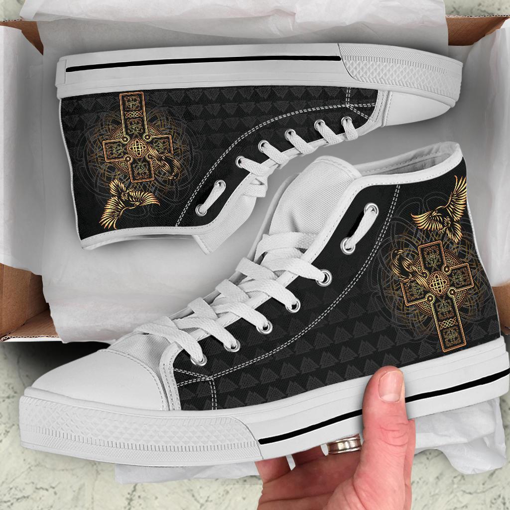 Viking High Top Shoes Odin's Celtic Raven Tattoo RLT12