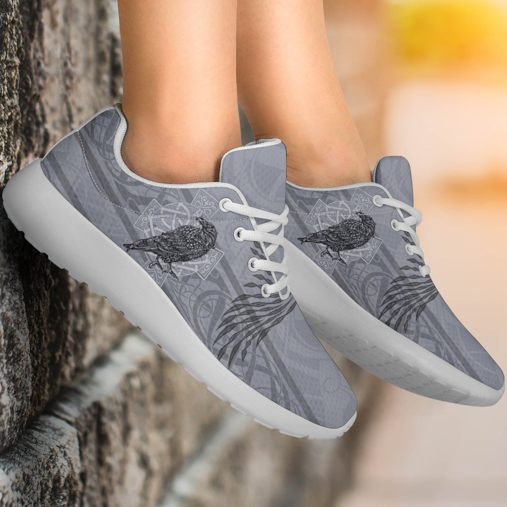 Viking Sport Sneakers - Odin's Celtic Raven - Scandinavian Tattoo RLT12
