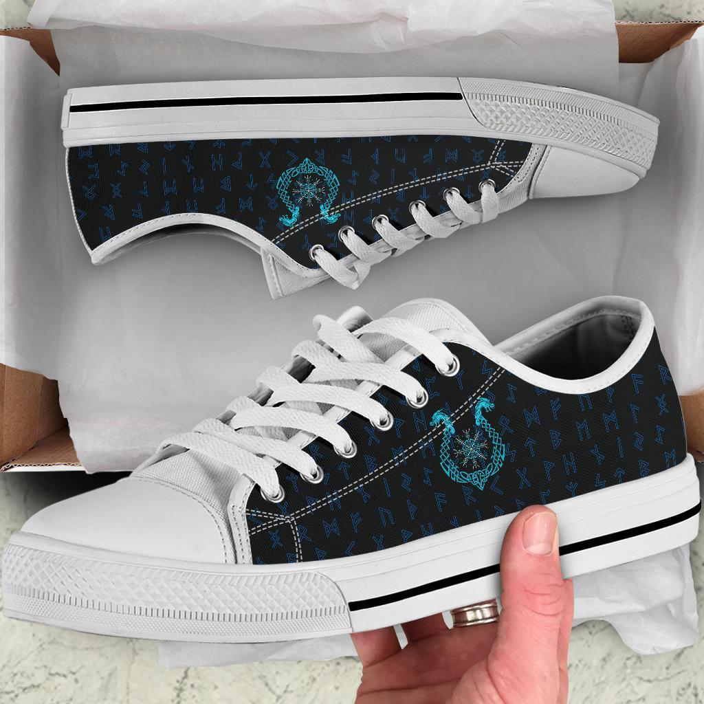 Viking Low Top Shoes, Aegishjalmur Helm Of Awe Blue Edition RLT12