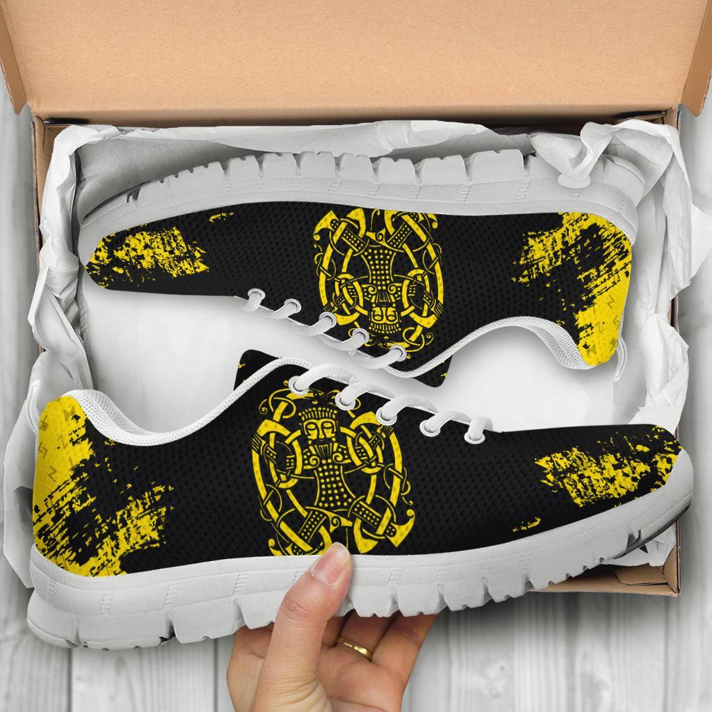 Viking Sneakers, Loki Bound Triskele Rune Gold RLT12