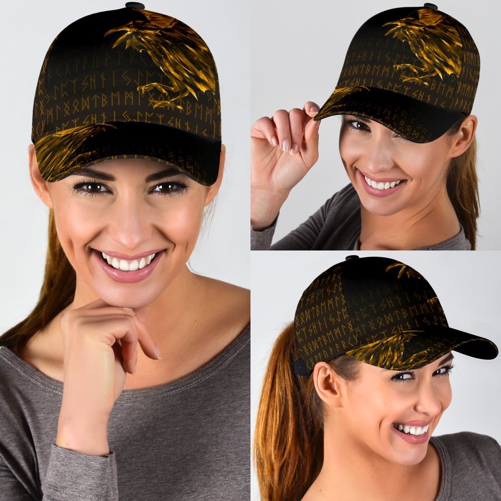Viking Classic Cap The Raven Of Odin Rune, Gold RLT12