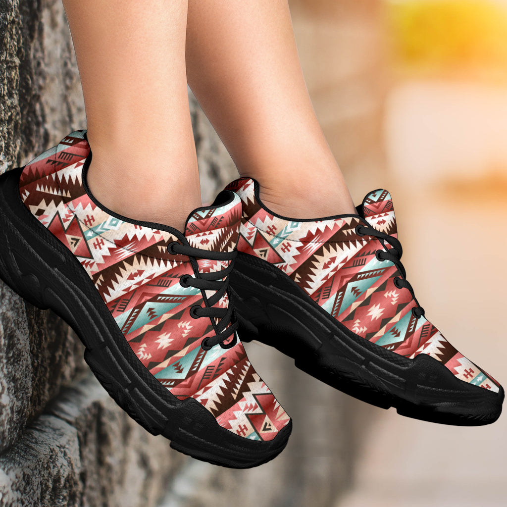 Red Vector Native American Chunky Sneakers LT10