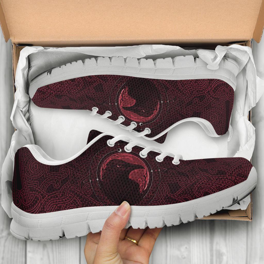 Viking Sneakers, Ethnic Odin Raven Red RLT12