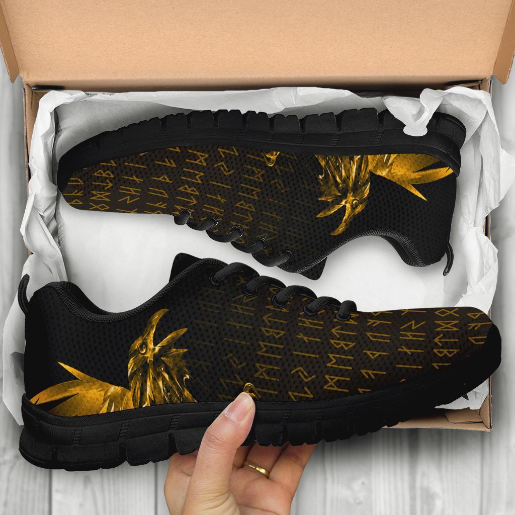 Viking Sneakers - The Raven Of Odin Rune, Gold RLT12