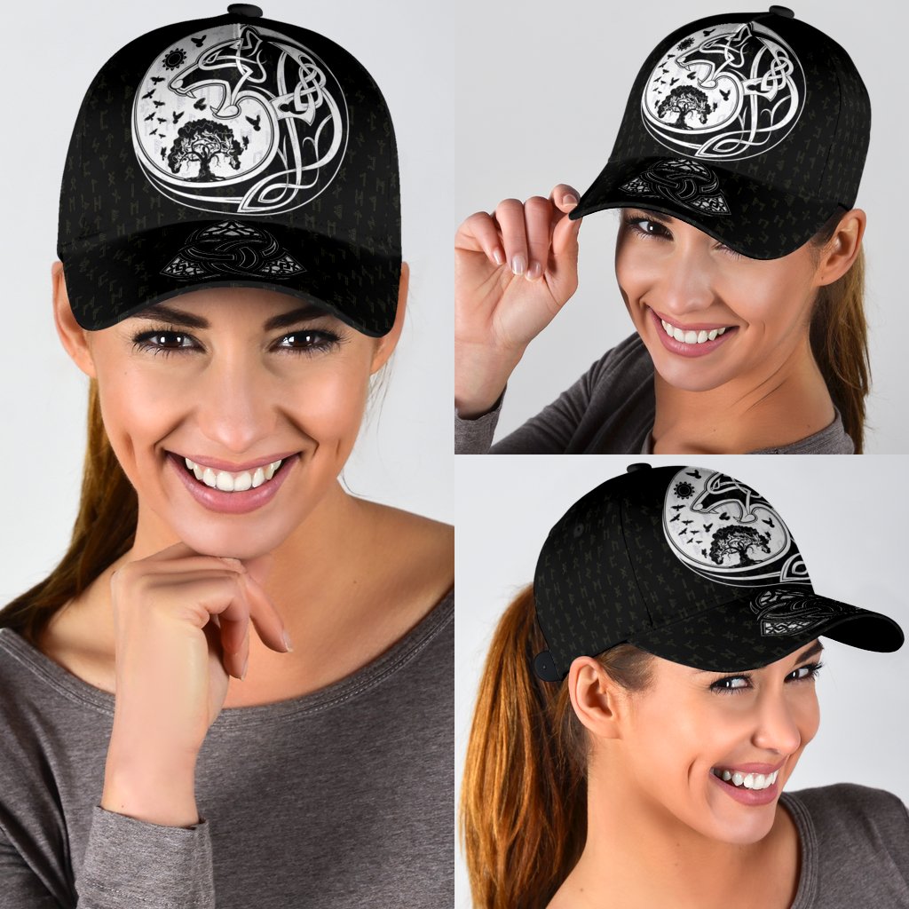 Viking Classic Cap, Skoll and Hati Rune Tattoo RLT12