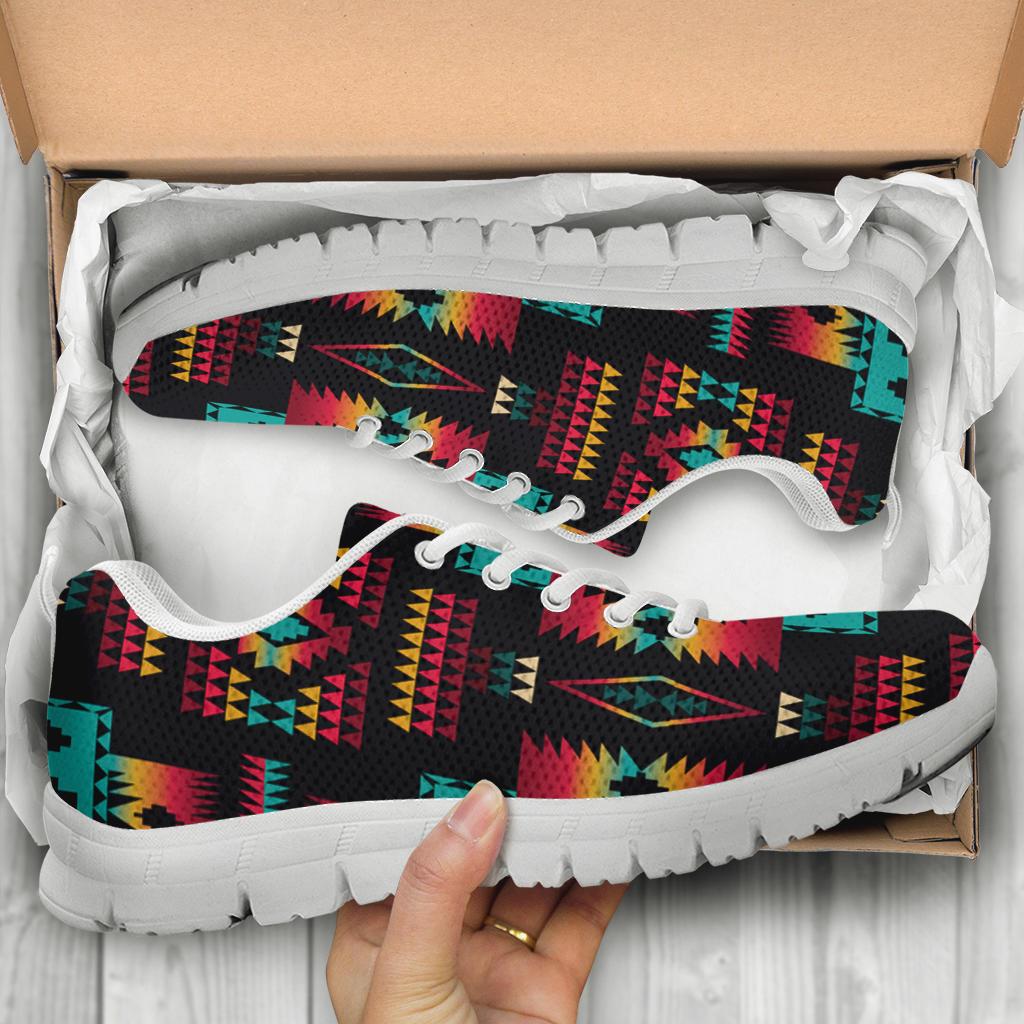 Black Native Tribes Pattern Native American Sport Sneakers LT10