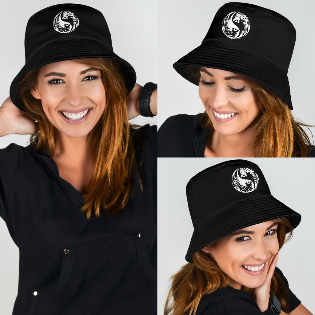 Viking Bomber Bucket Hat Ying Yang Wolf RLT12