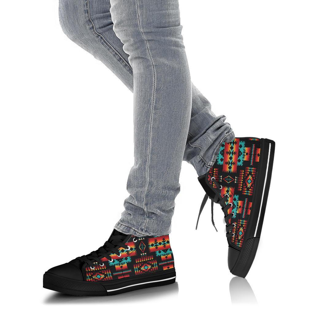 Black Tribal Native American High Top Shoes LT10