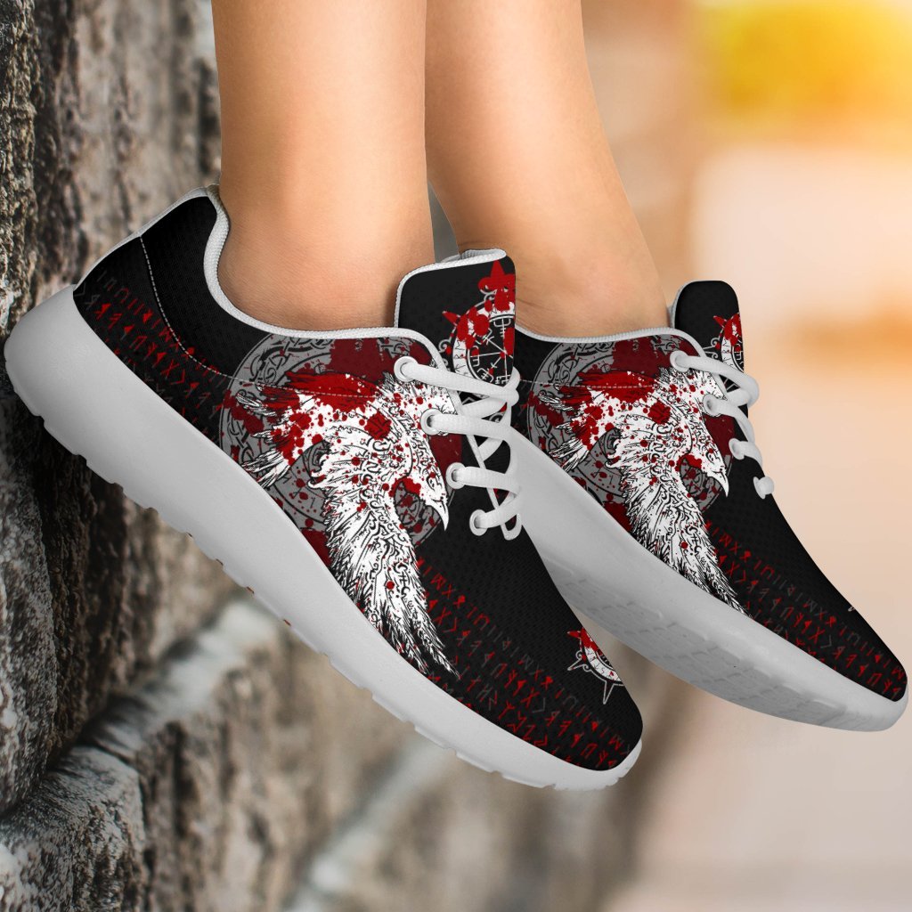 Viking Sport Sneakers - Mystical Raven Tattoo Blood RLT12