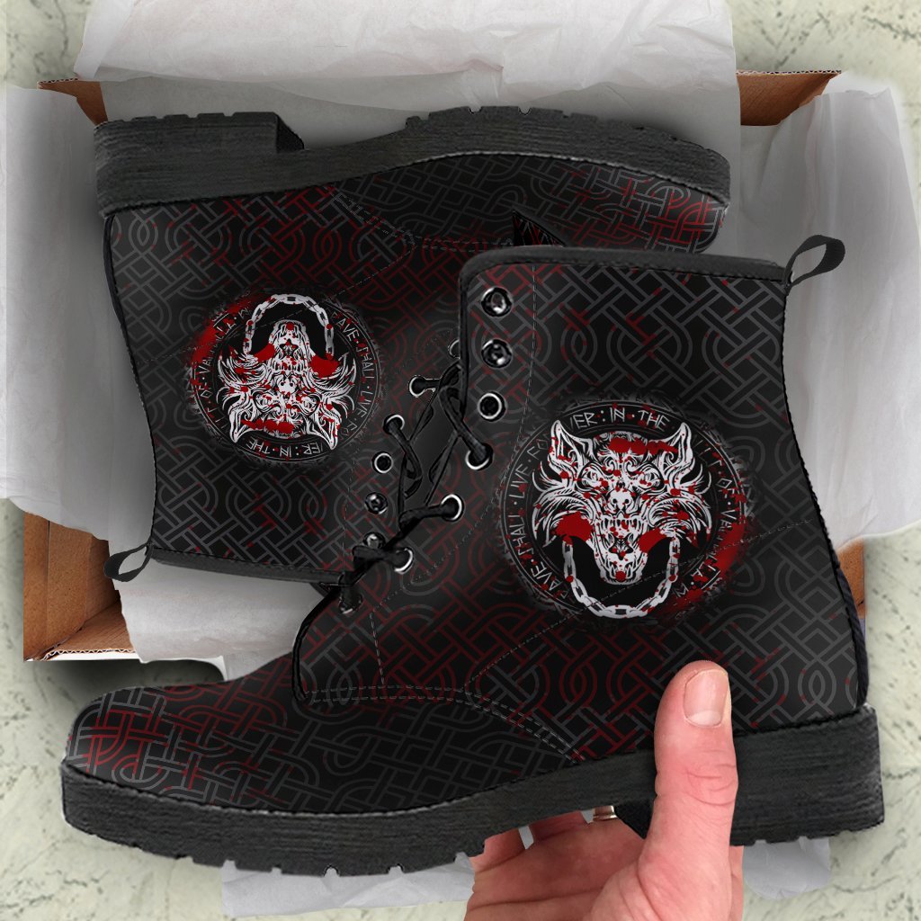 Viking Leather Boots Fenrir Viking Blood 3D RLT12