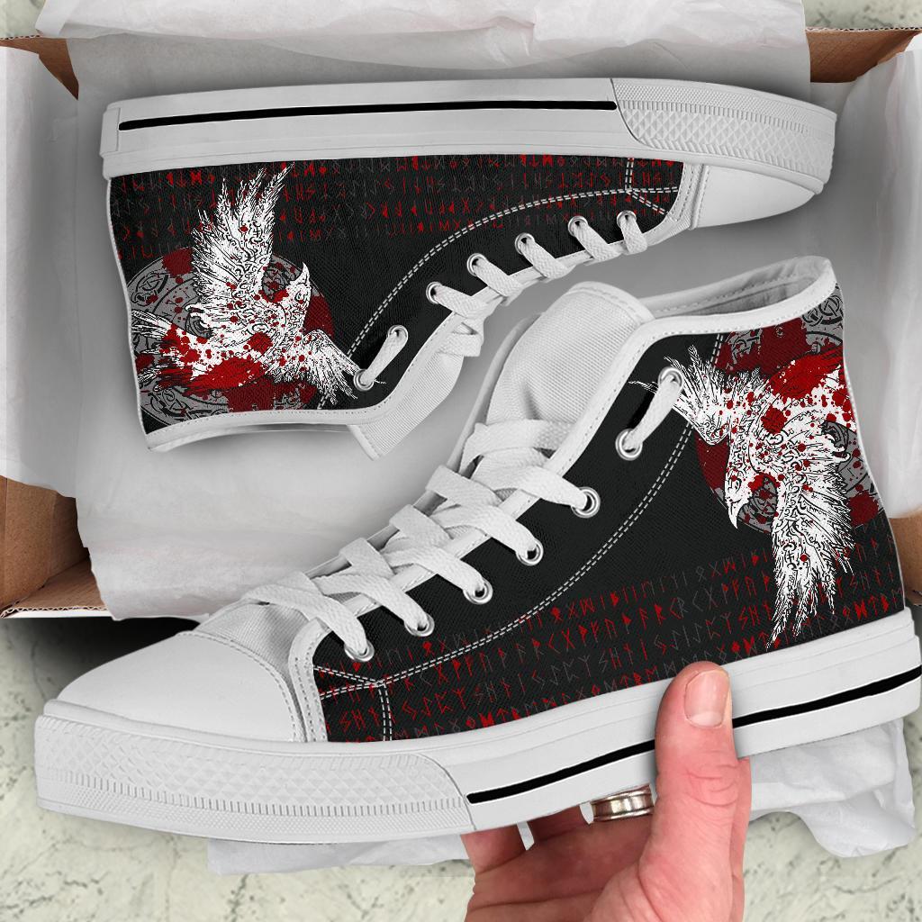 Viking High Top Shoes Mystical Raven Tattoo Blood RLT12