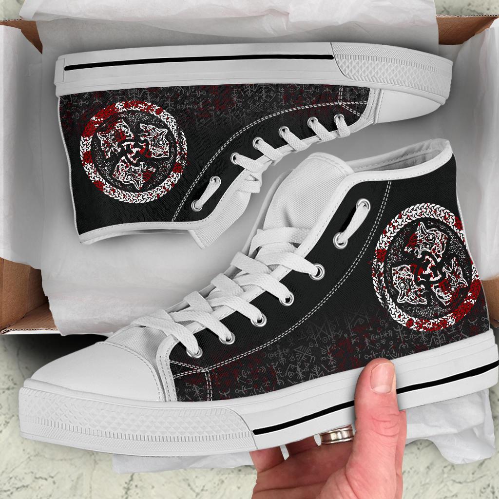 Viking High Top Shoes Fierce Blood Wolf Symbol Of A Viking Nordic RLT12