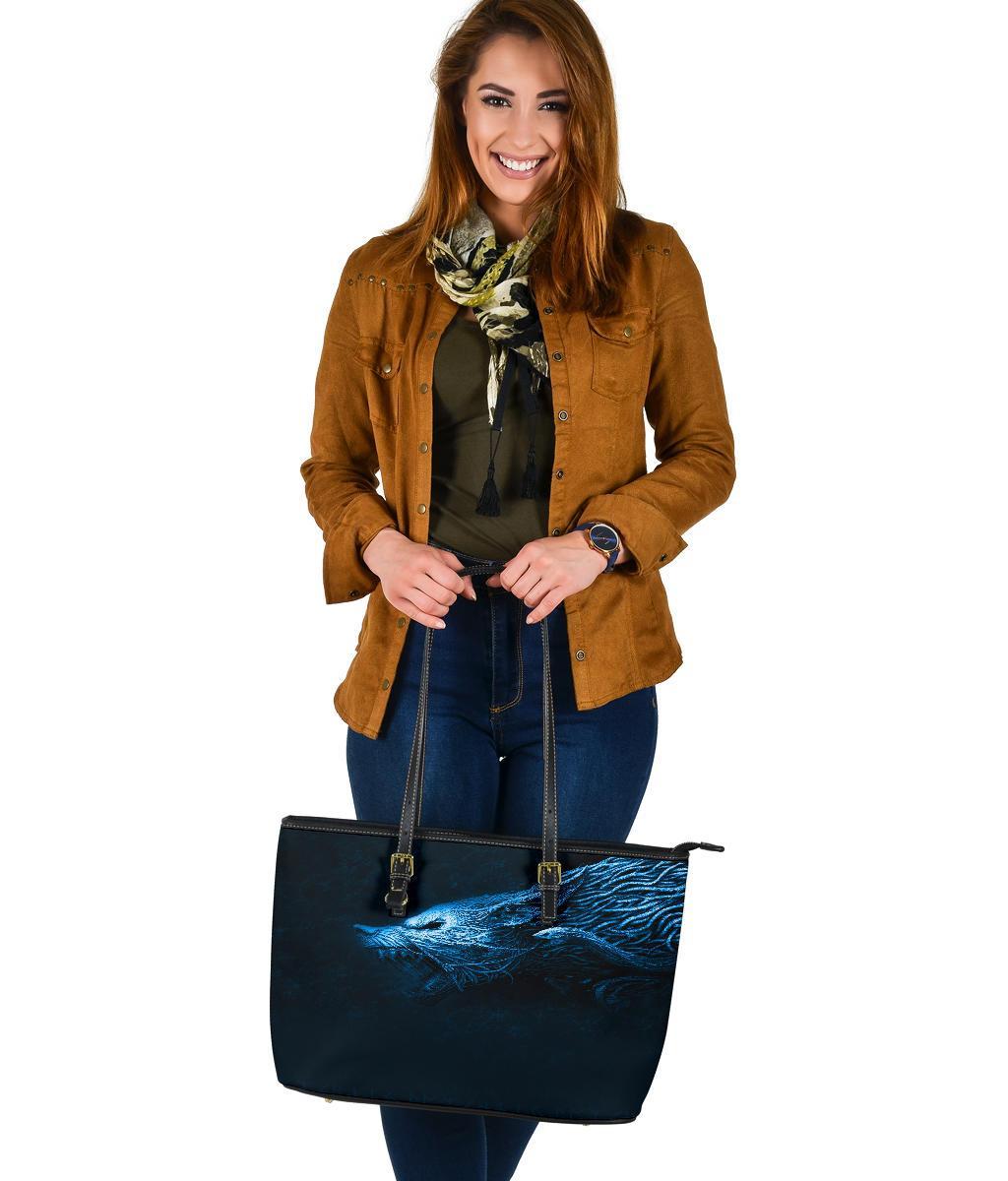 Viking Large Leather Tote, Fenrir Wolf RLT12