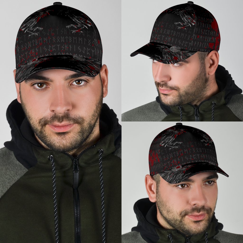 Viking Classic Cap Odin Huginn and Muninn Rune Blood RLT12