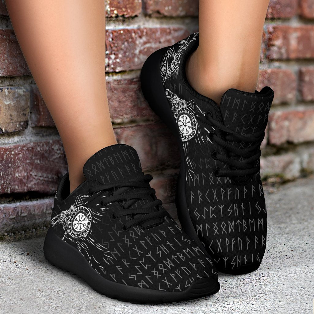 Viking Sport Sneakers - Raven and Wolf Special Tattoo RLT12