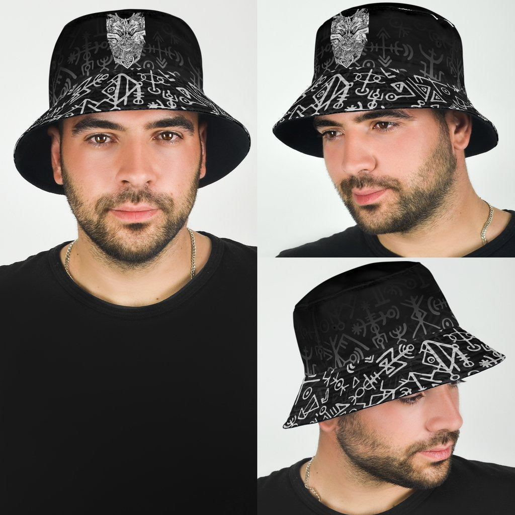 Viking Bucket Hat Wolf and Raven Special RLT12