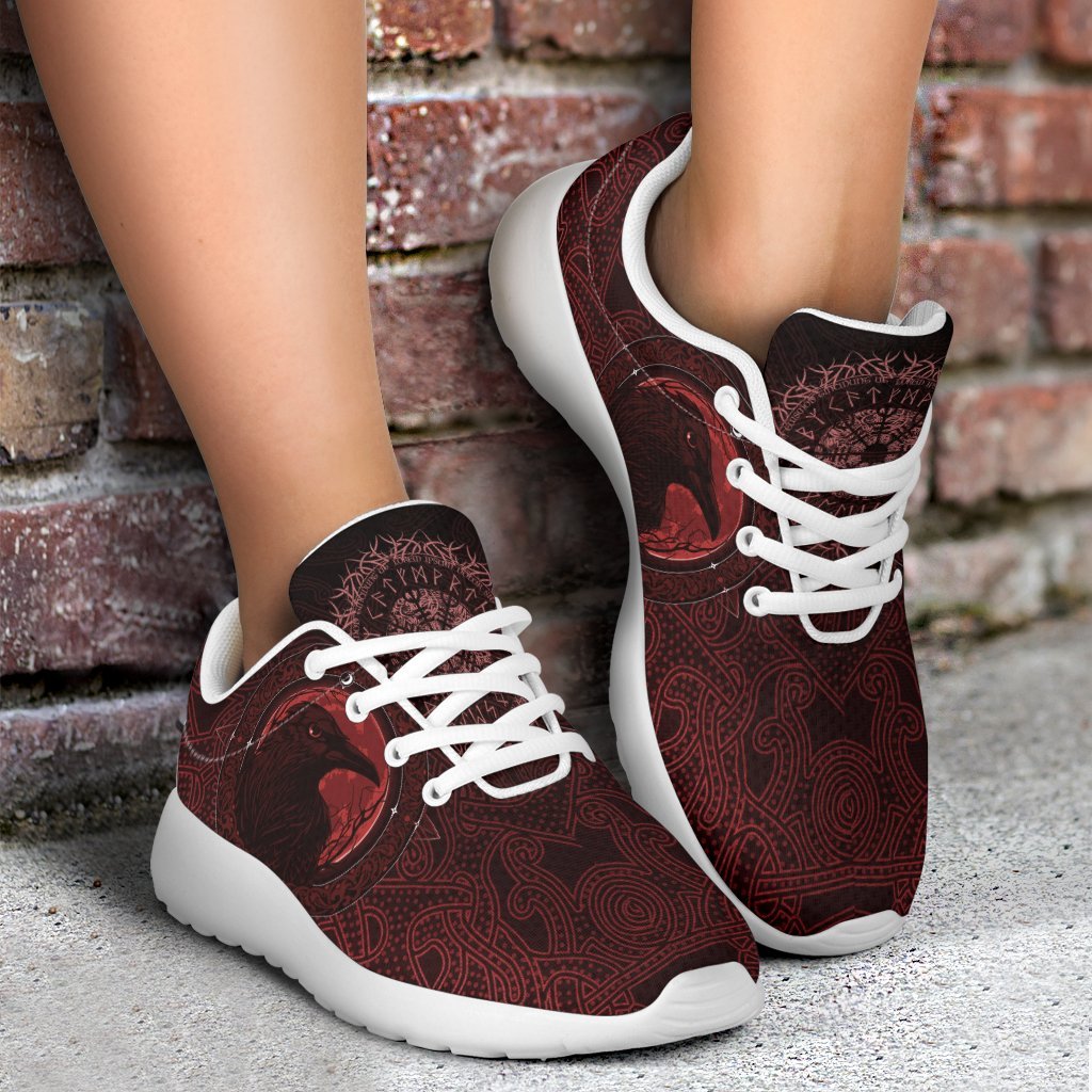 Viking Sporty Sneakers, Ethnic Odin Raven Red RLT12