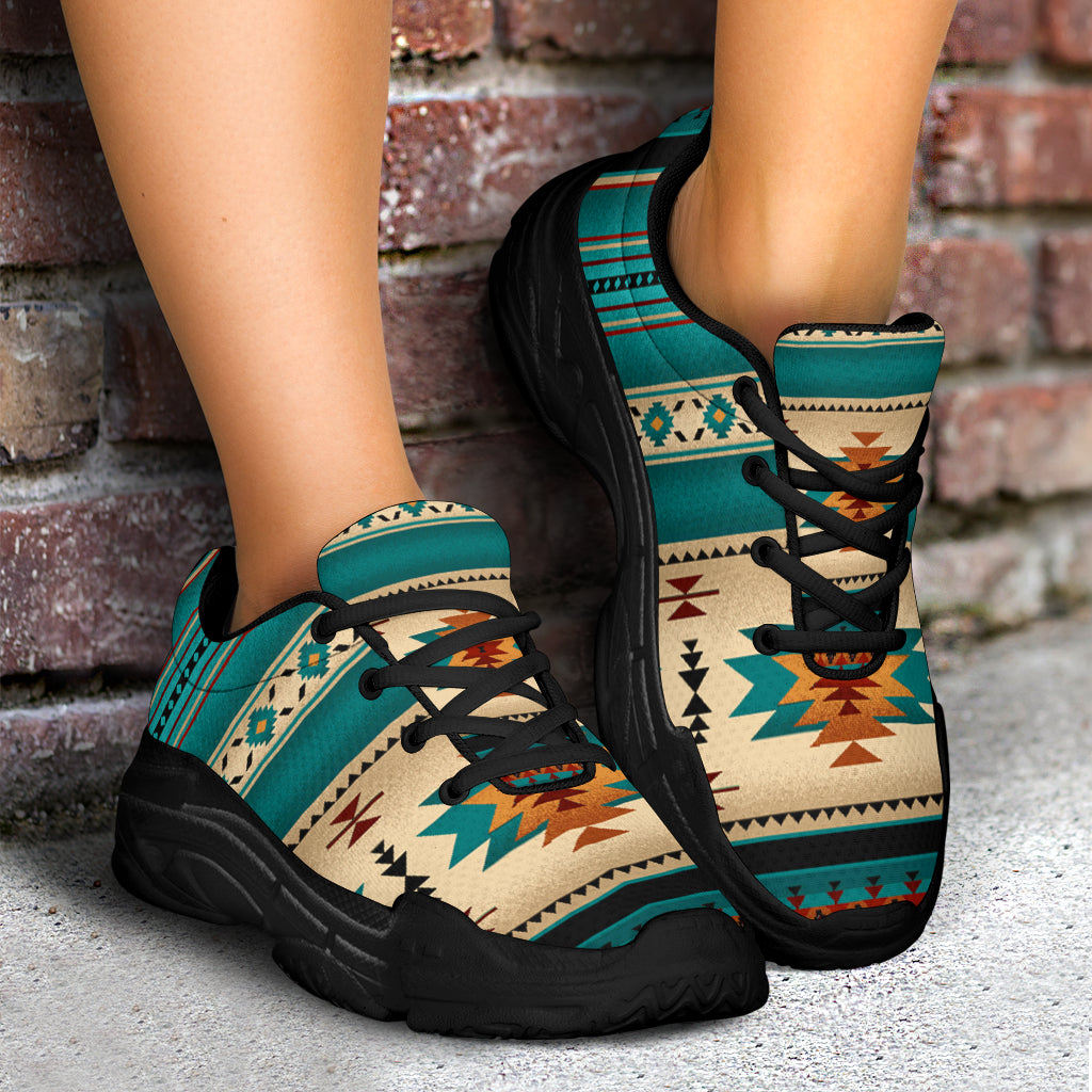 Blue Native American Chunky Sneakers LT10