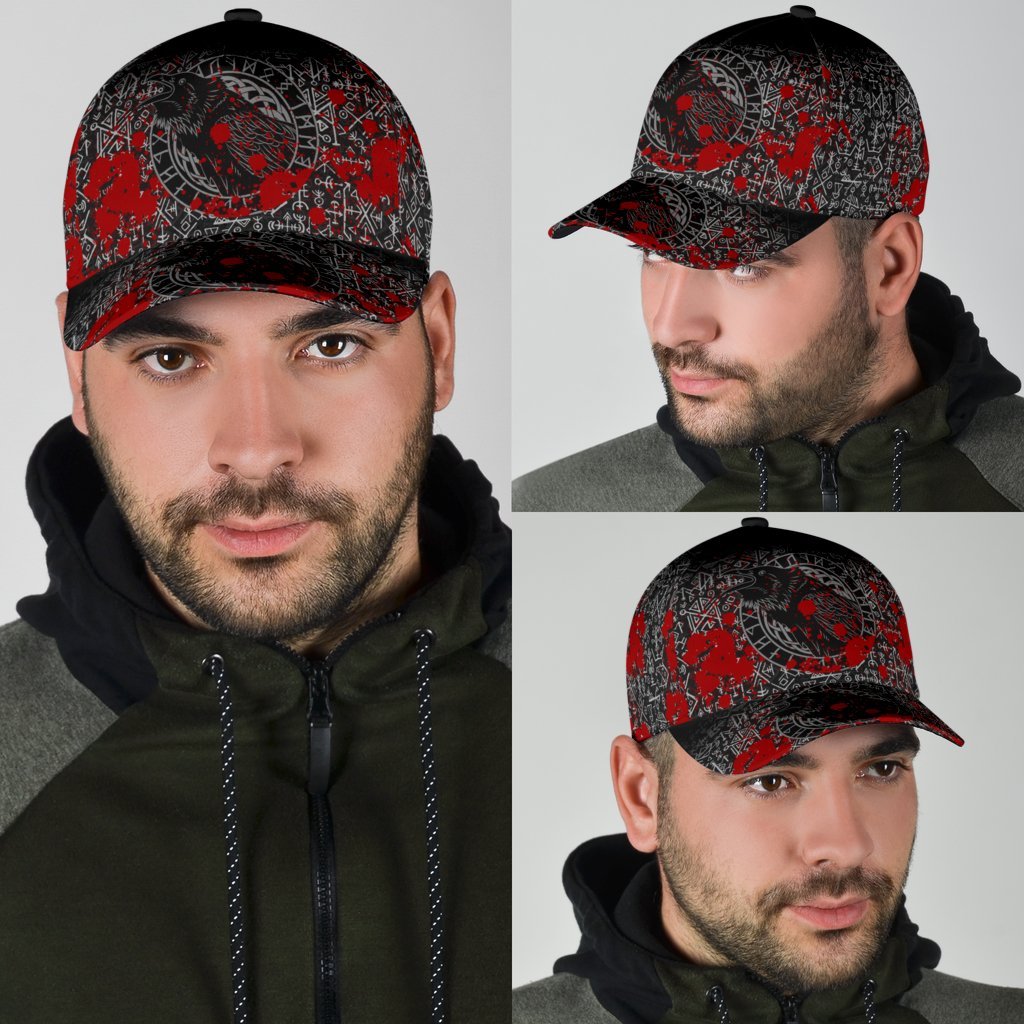 Viking Classic Cap Odin Raven Rune Futhark Blood RLT12