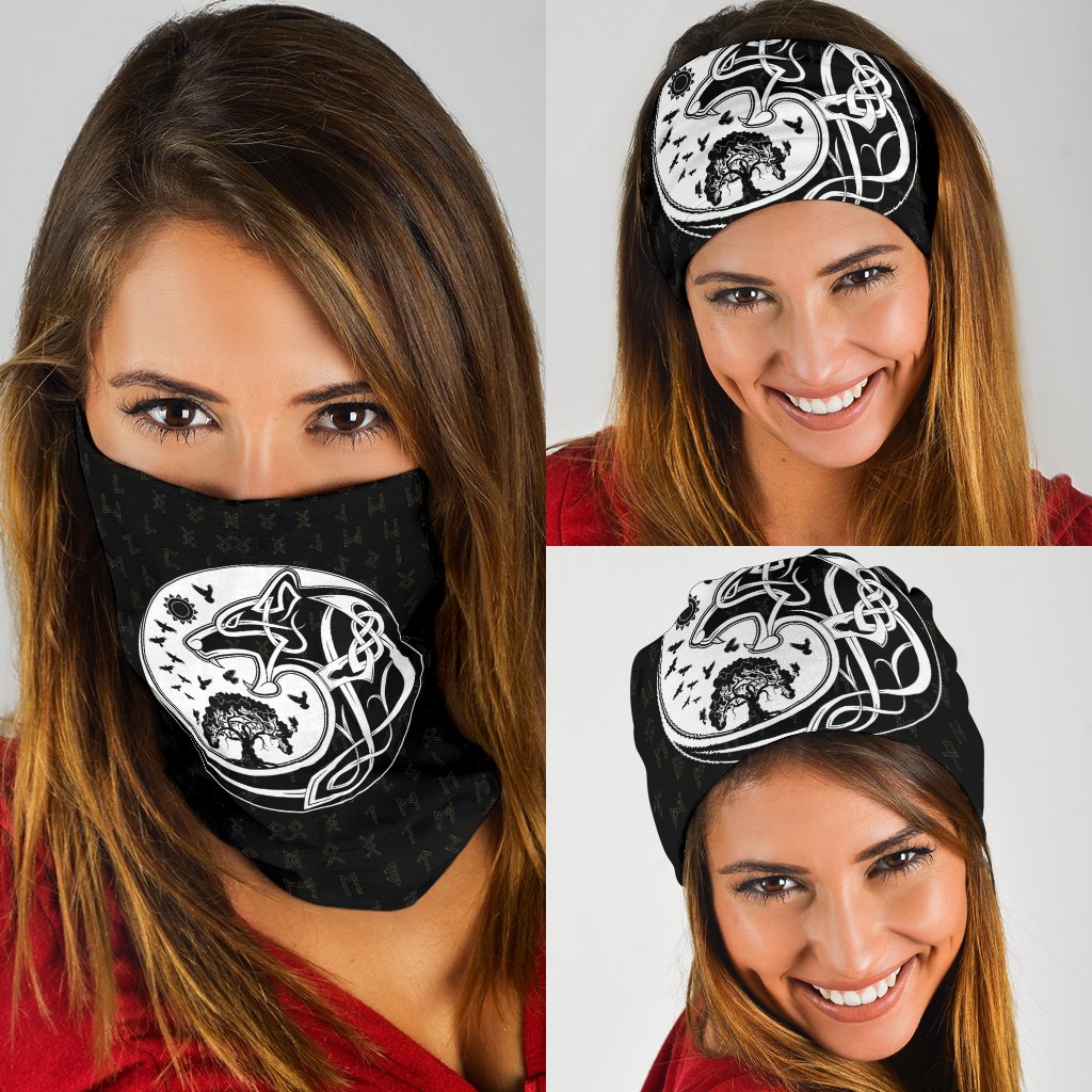 Viking Neck Gaiter 3 Pack, Skoll and Hati Rune Tattoo RLT12