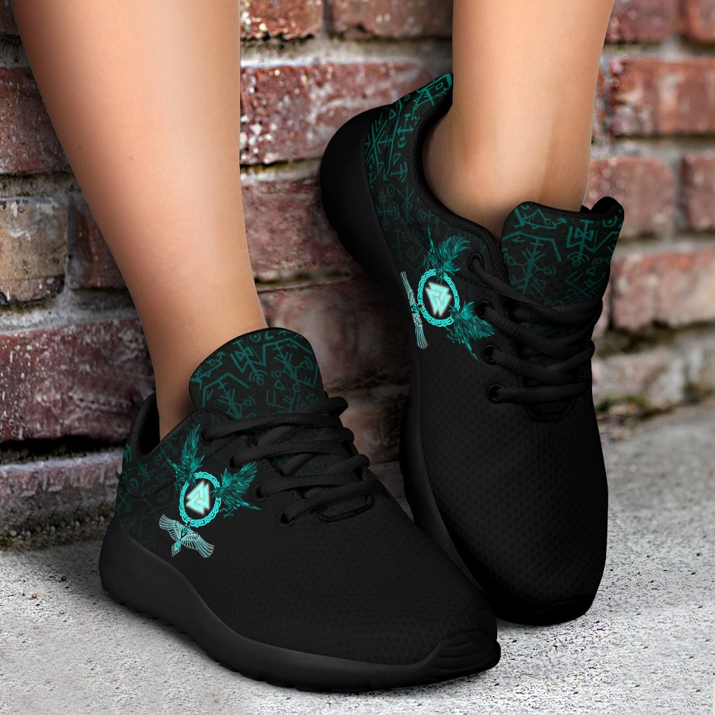 Viking Sport Sneakers Three Raven and Valknut Cyan RLT12