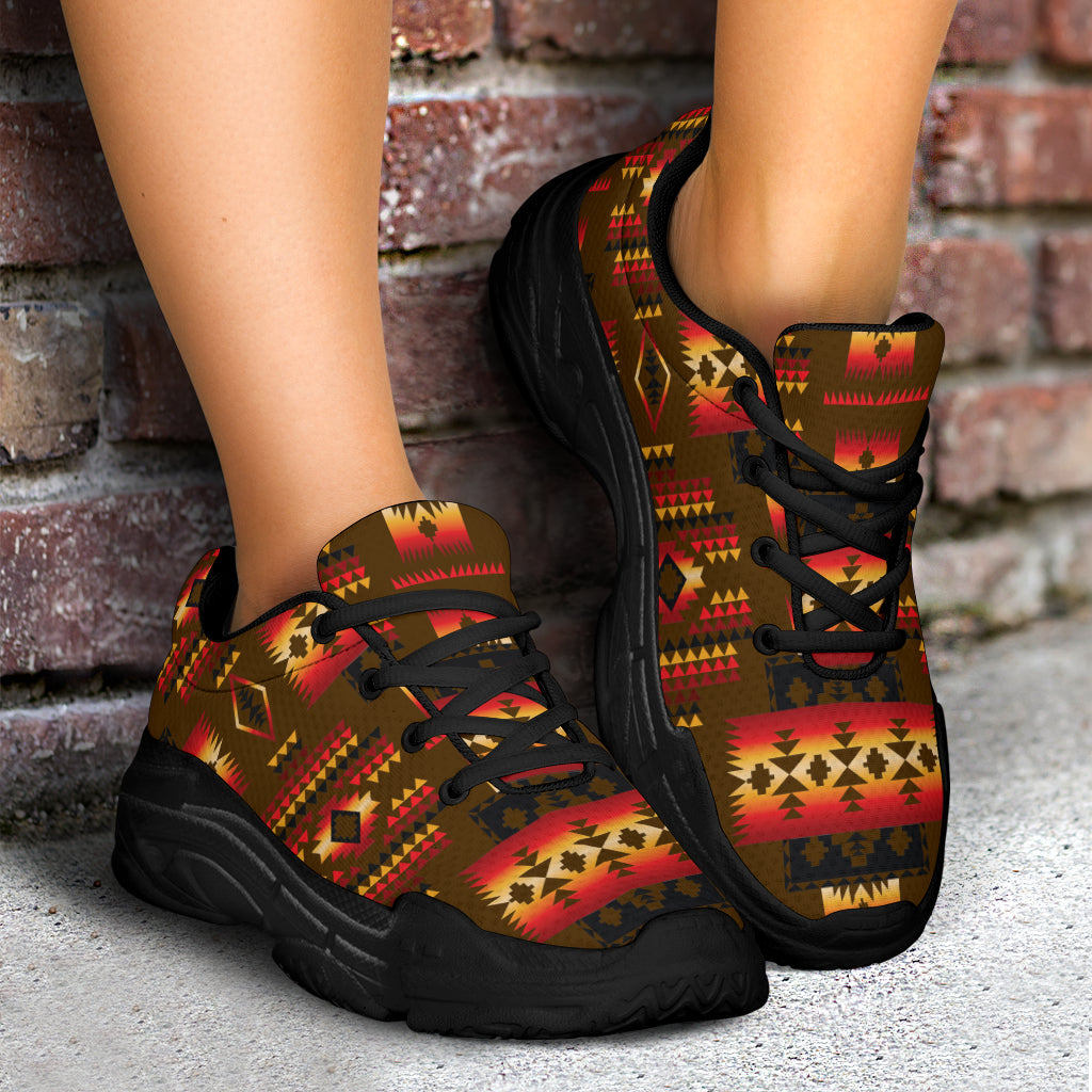 Brown Native Tribes Native American Chunky Sneakers LT10