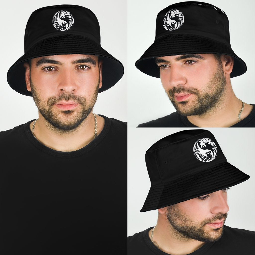 Viking Bomber Bucket Hat Ying Yang Wolf RLT12