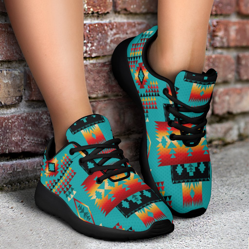 Blue Native Tribes Pattern Native American Sport Sneakers LT10