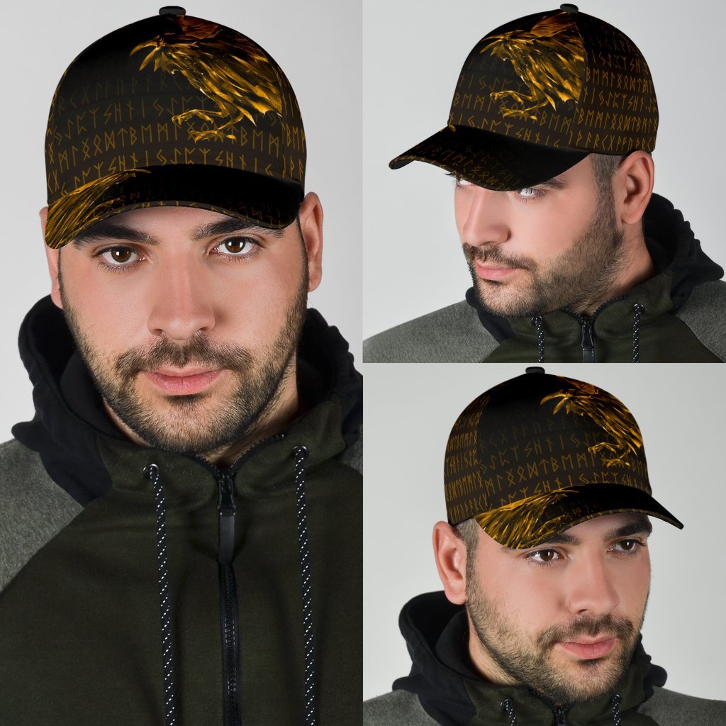 Viking Classic Cap The Raven Of Odin Rune, Gold RLT12