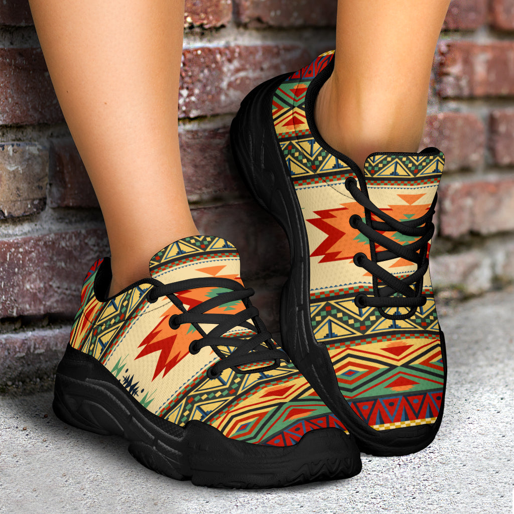 Native American Geometric Pattern Chunky Sneakers LT10