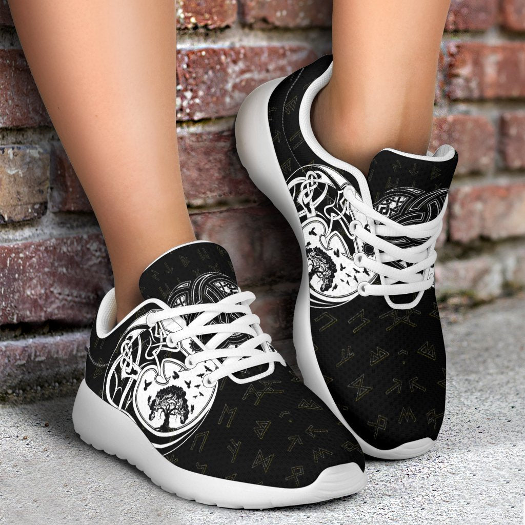 Viking Sporty Sneakers, Skoll and Hati Rune Tattoo RLT12