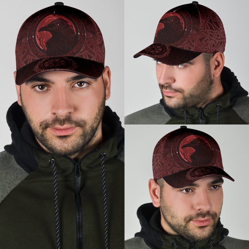 Viking Classic Cap, Ethnic Odin Raven Red RLT12