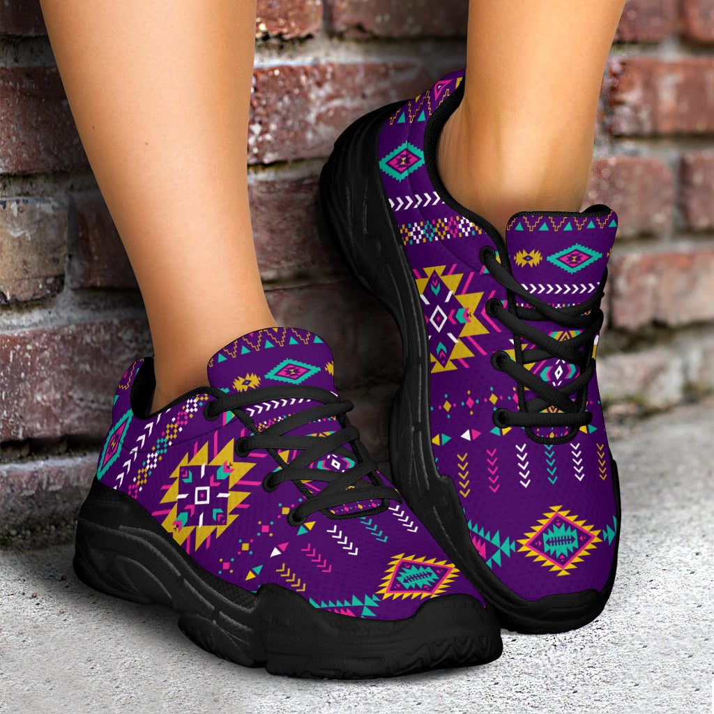 Native American Light Purple Pattern Chunky Sneakers LT10