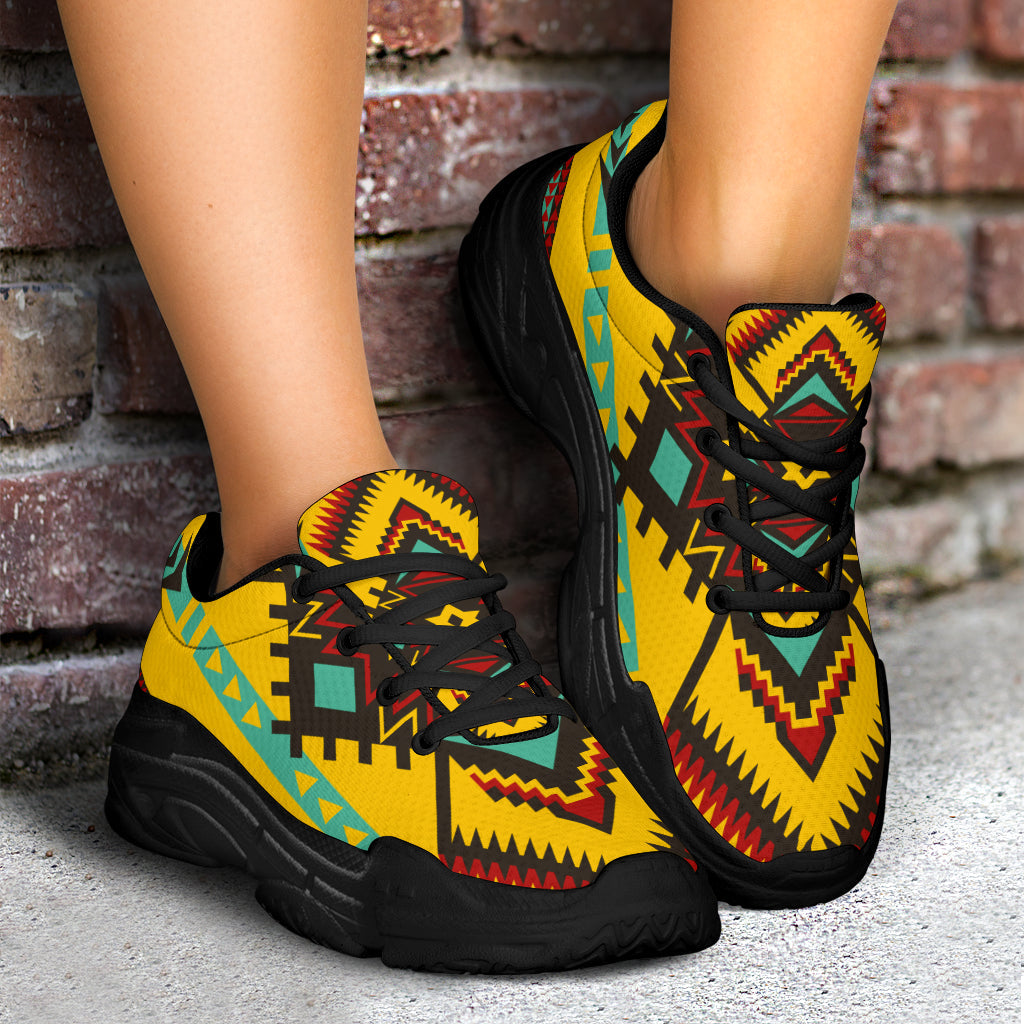 Native American Abstract Geometric Ornament Chunky Sneakers LT10