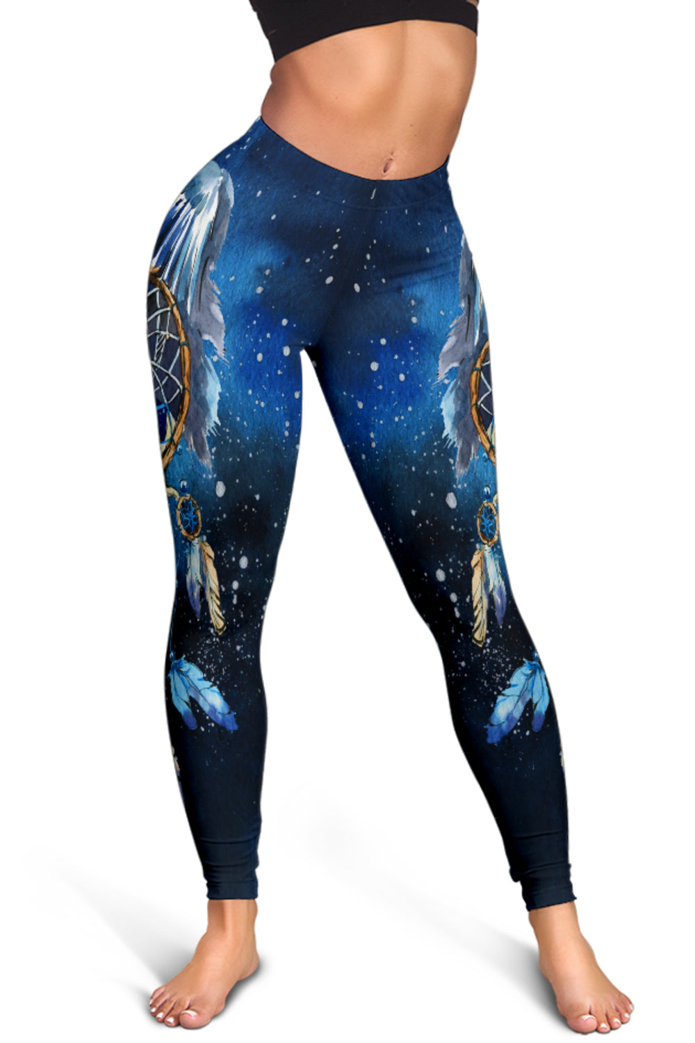 Blue Galaxy Dreamcatcher Native American Women's Leggings GB NAT00065 LEGG01 LT10