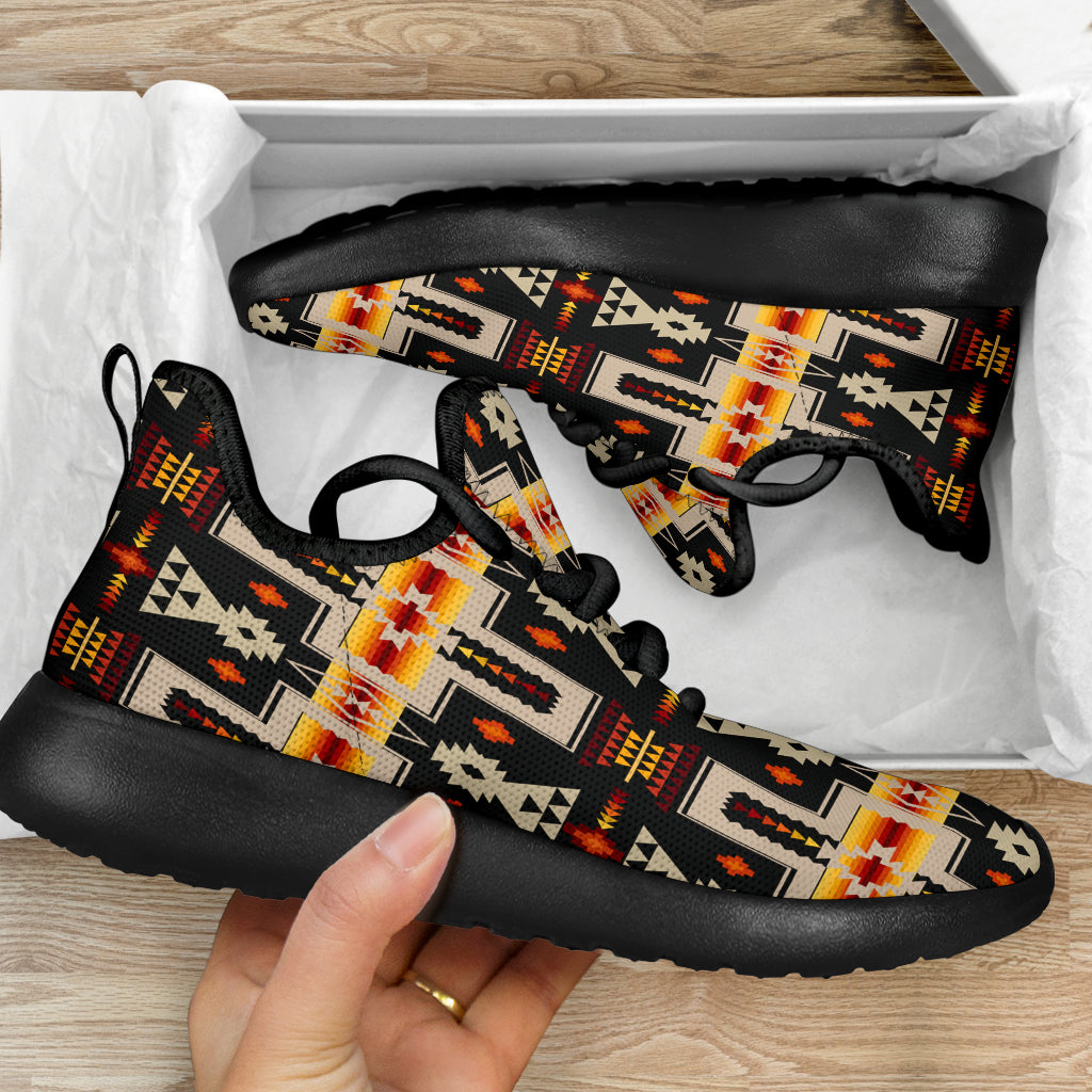 Black Tribe Design Native American Mesh Knit Sneakers LT10