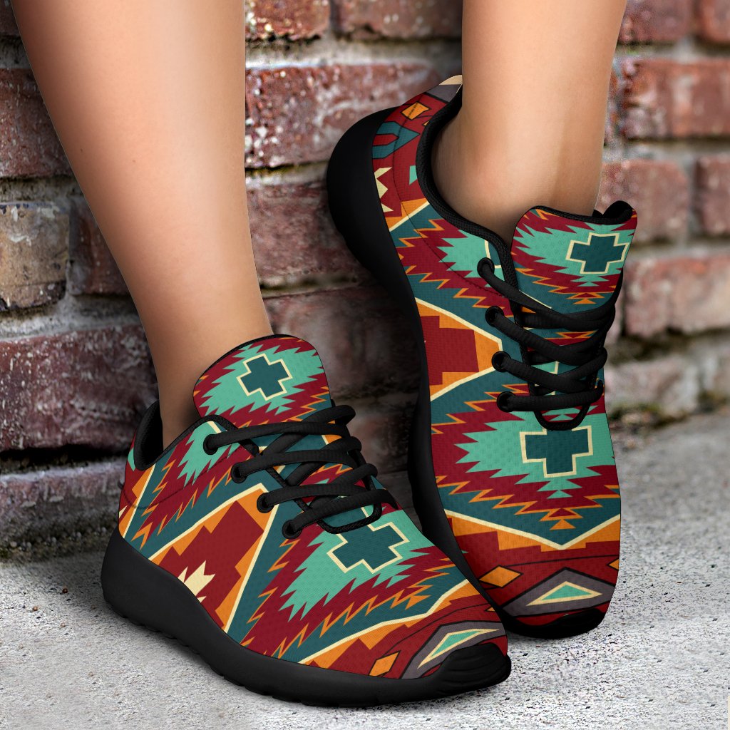 Native American Red Pattern Sport Sneakers LT10