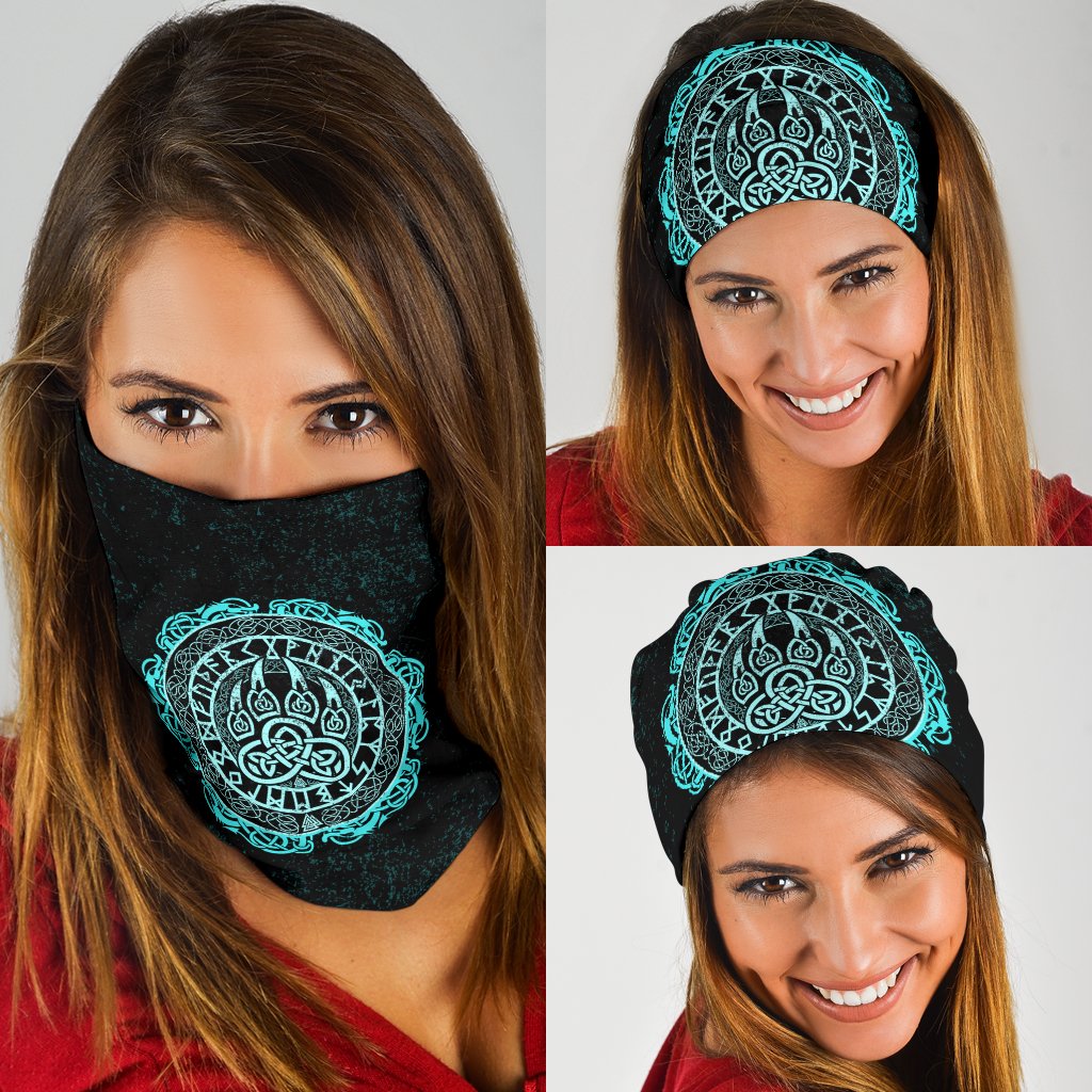 Viking Bandana 3 Pack Viking Bear Claws Cyan Tattoo RLT12